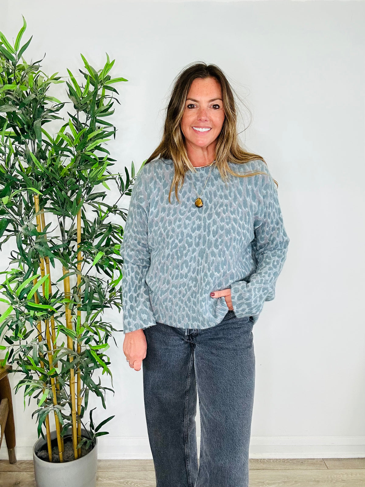 Cashmere Leopard Print Jumper - Size XS
