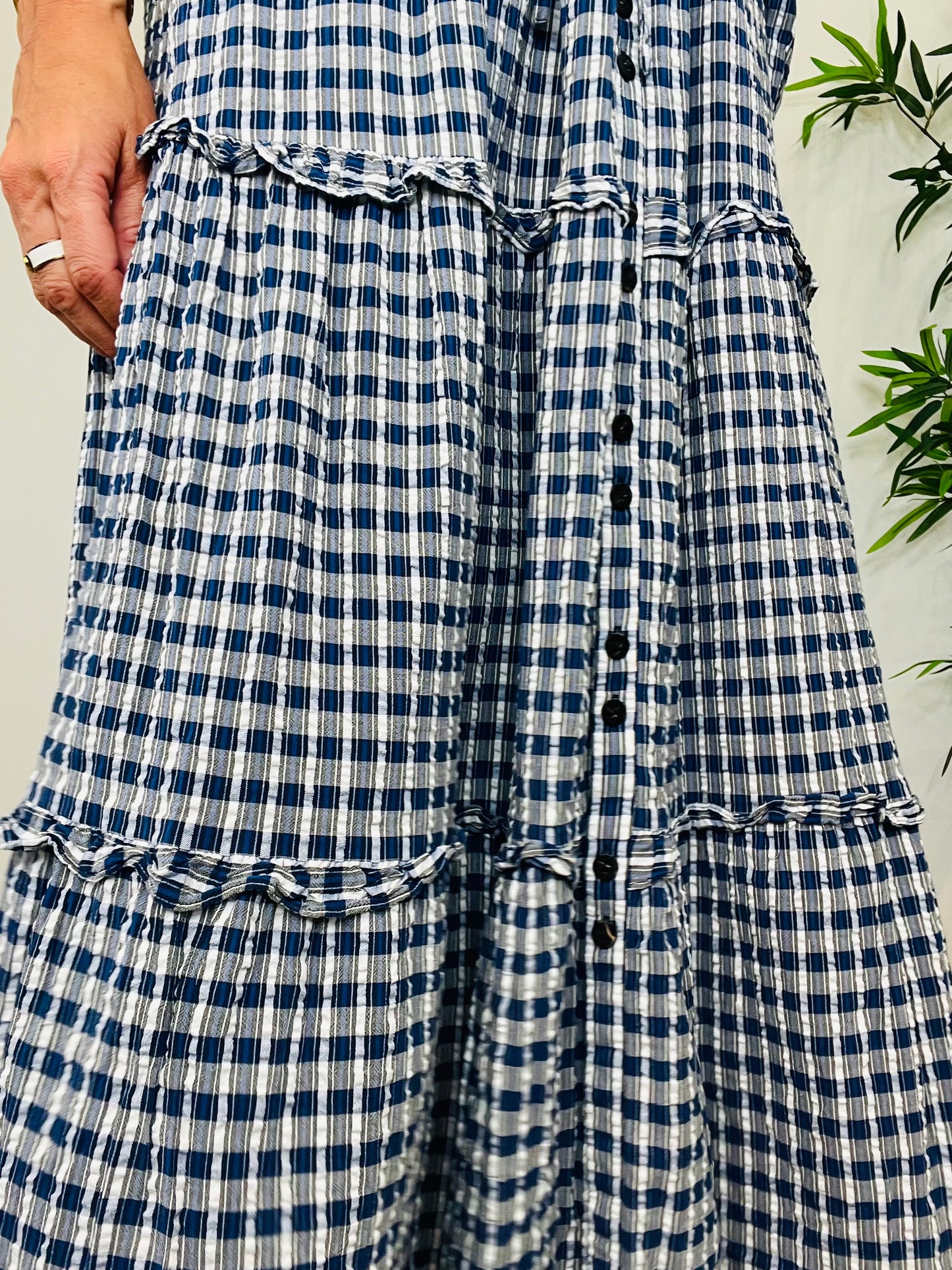 Tiered Check Dress - Size 10