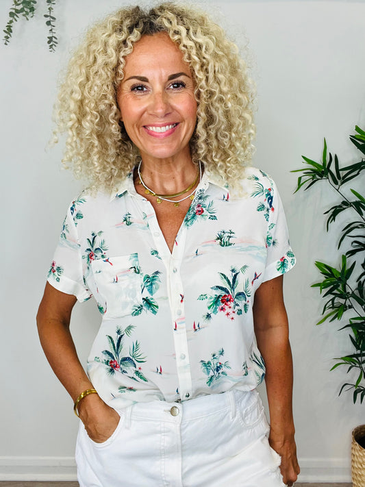Silk Patterned Shirt - Size 40
