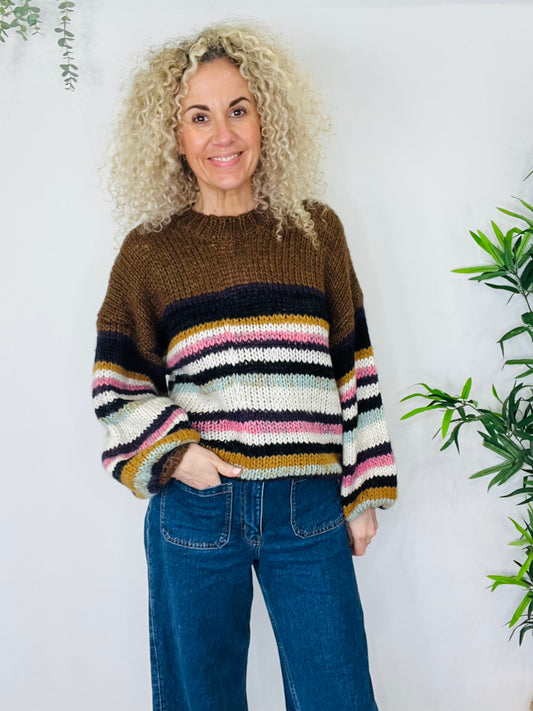 Striped Wool Jumper - Size 34