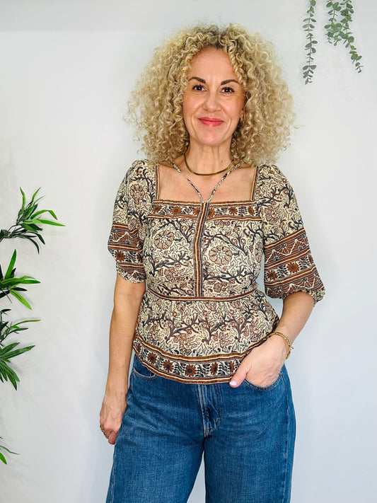Patterned Cotton Top - Size XXS