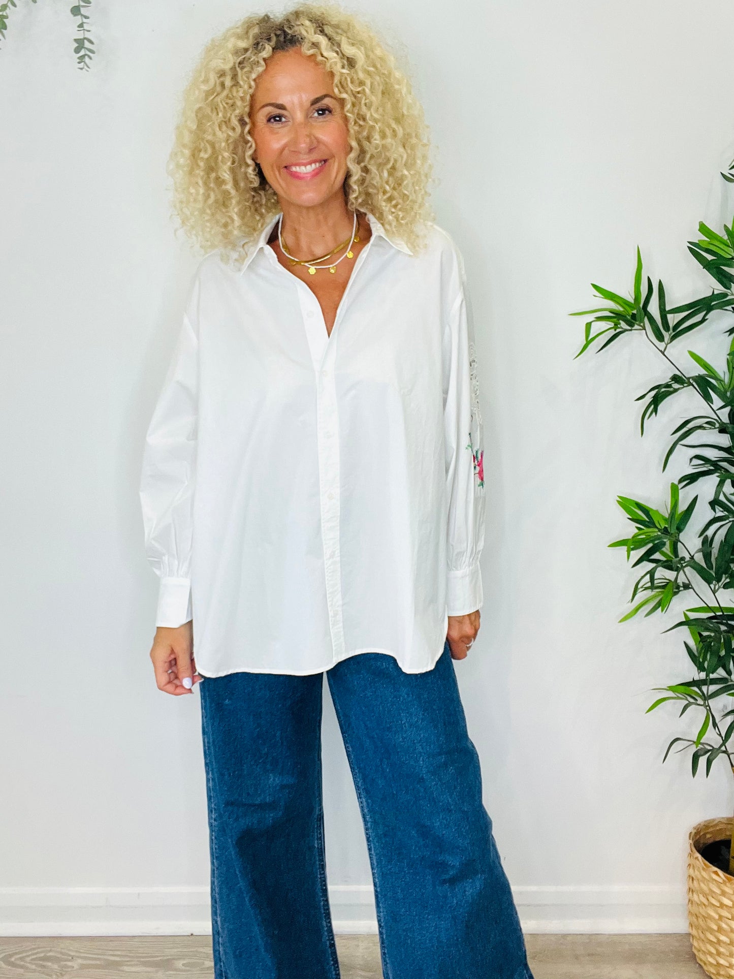 Embroidered Cotton Shirt - Size 40
