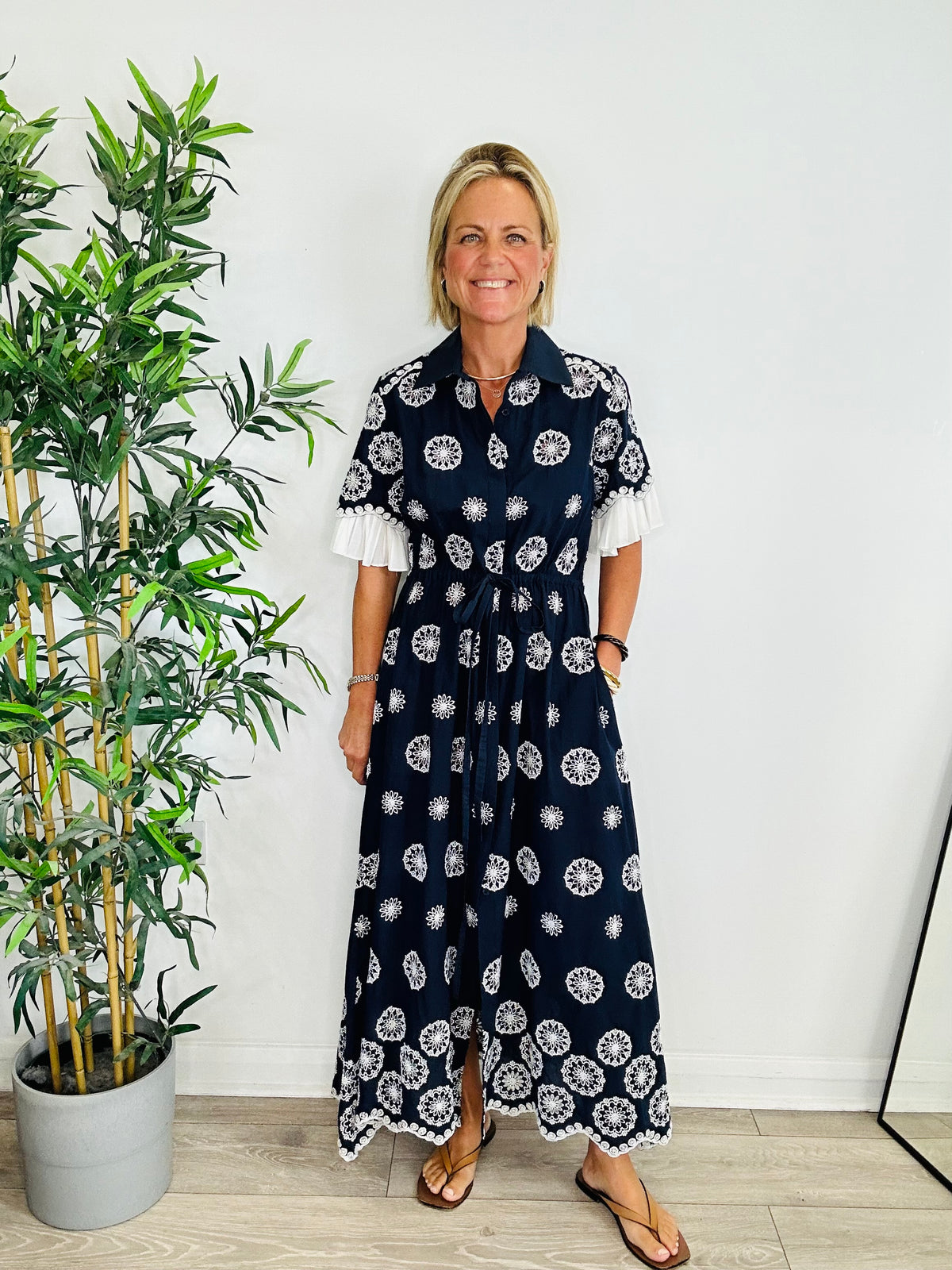 Broderie Shirt Dress - Size M