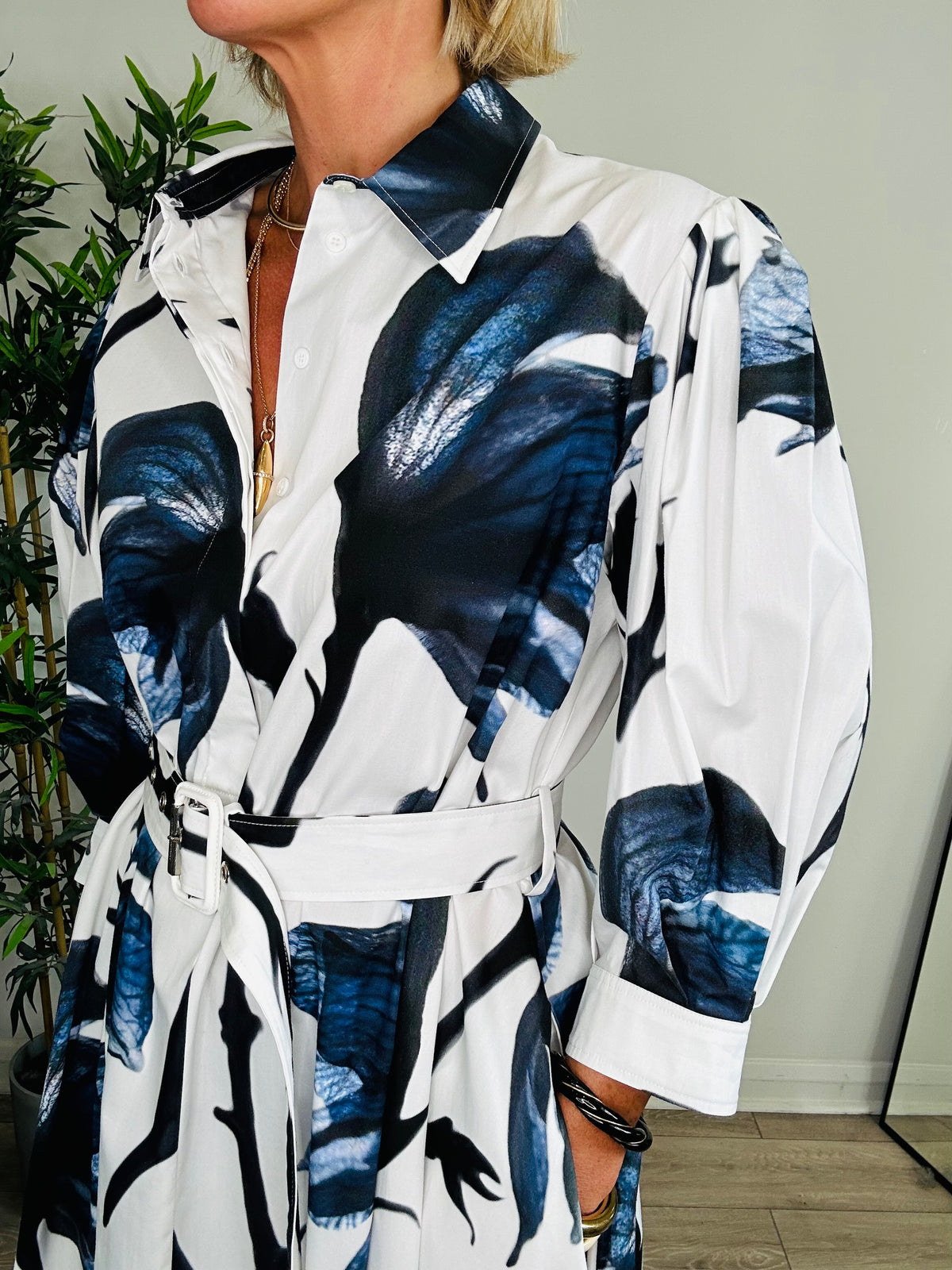 Printed Shirt Dress - Size 42IT