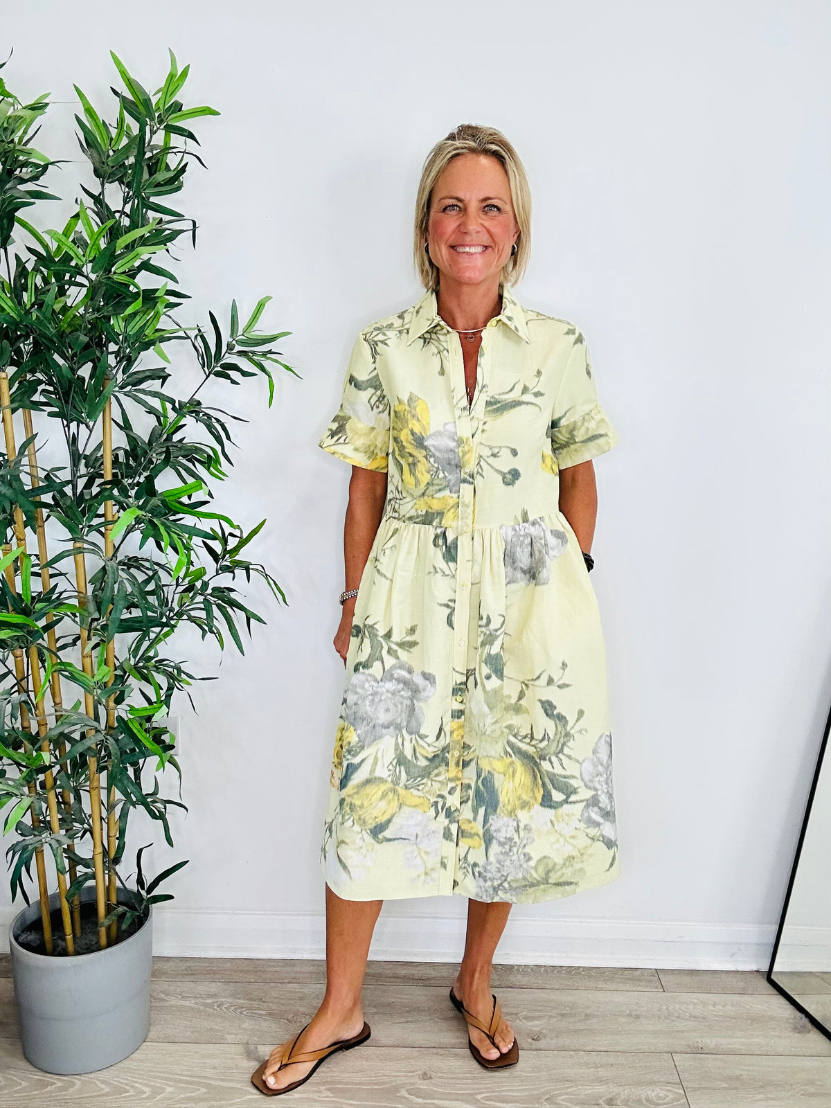 Coral Linen Dress - Size 12