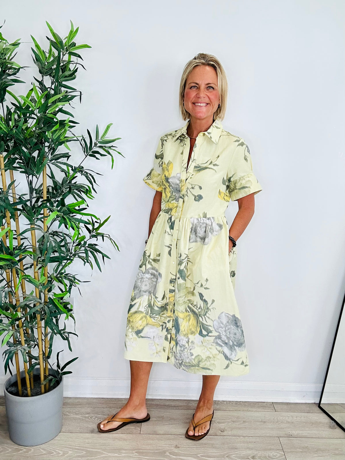 Coral Linen Dress - Size 12