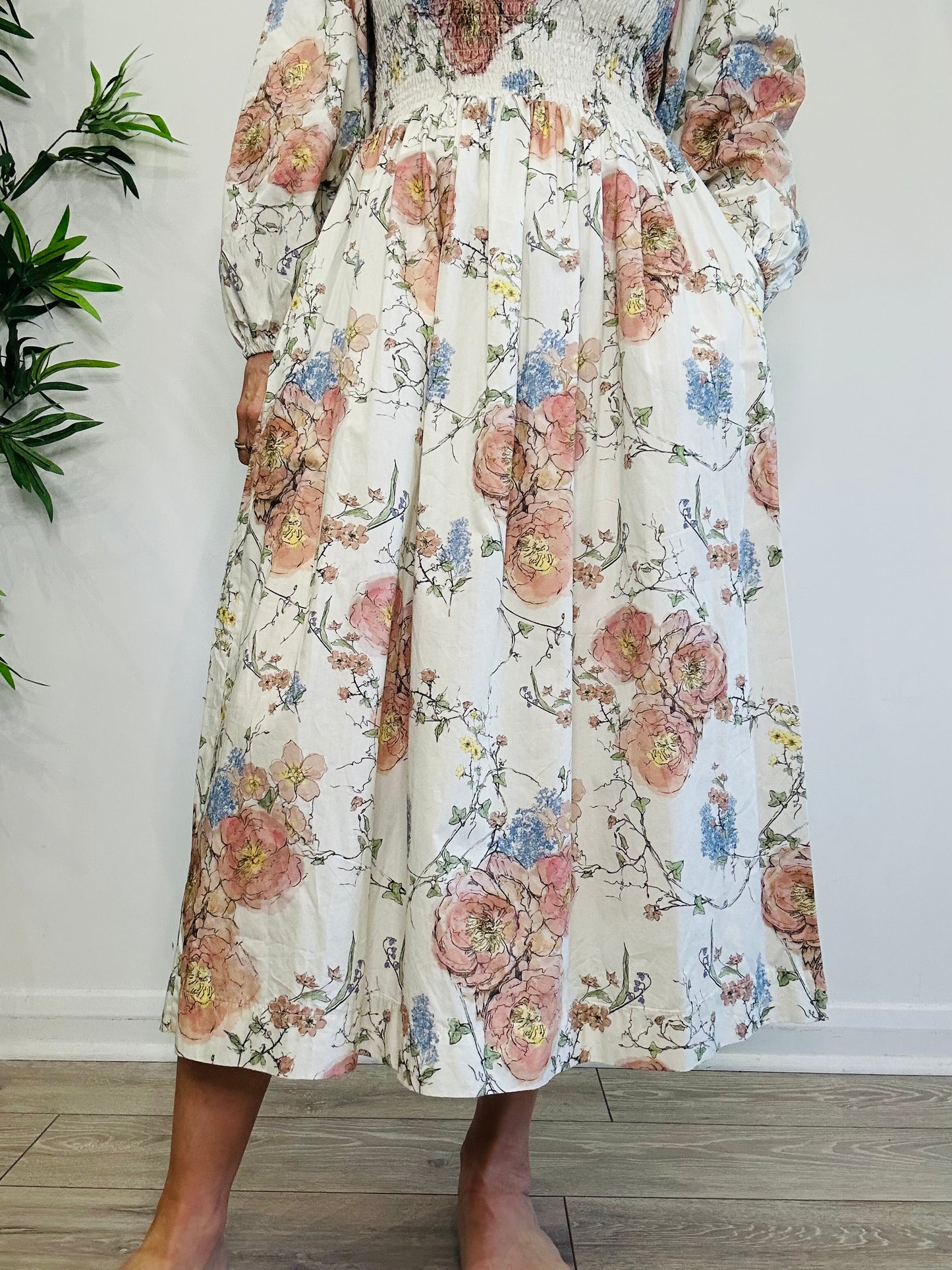 Smocked Cotton Dress - Size 12