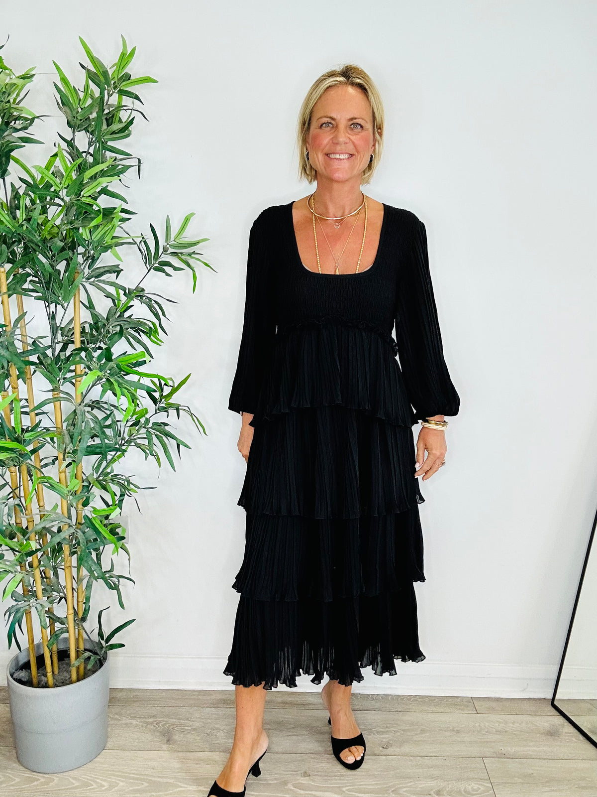 Tiered Midi Dress - Size 42