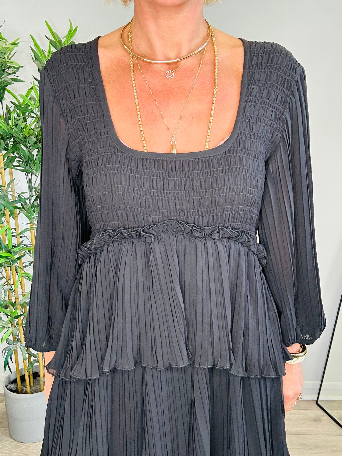 Tiered Midi Dress - Size 42