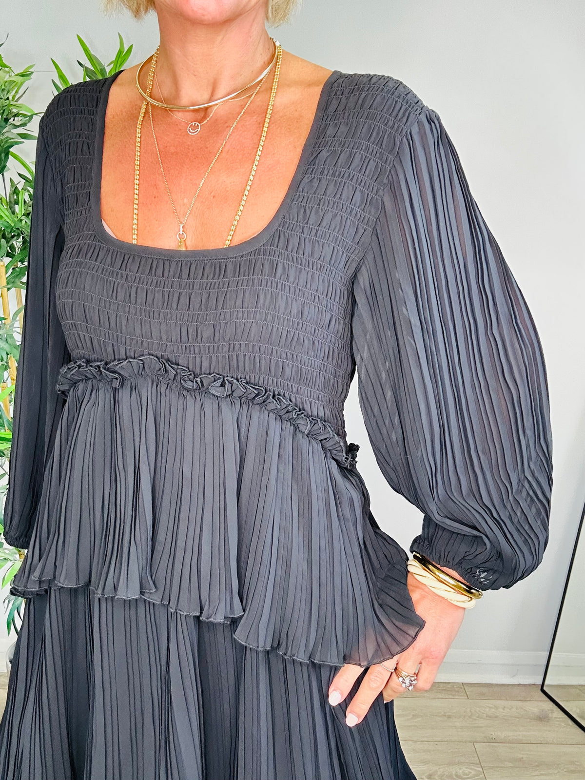 Tiered Midi Dress - Size 42