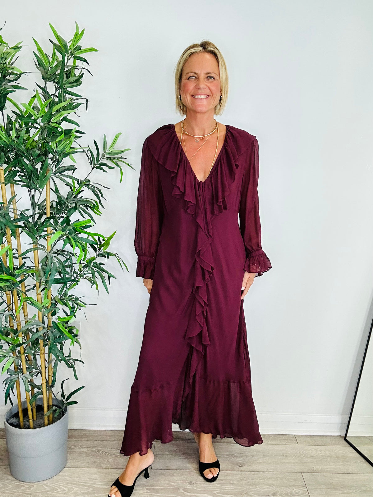 Gracye Ruffle Maxi Dress - Size L