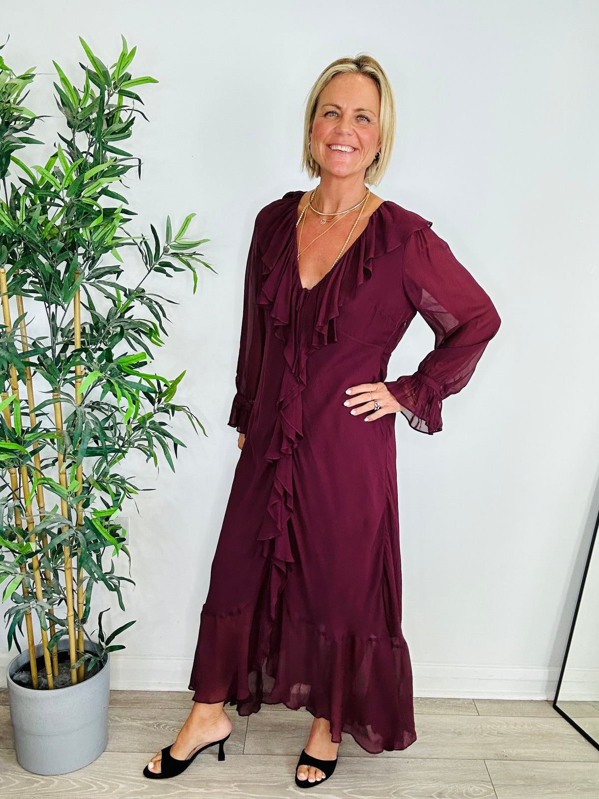 Gracye Ruffle Maxi Dress - Size L