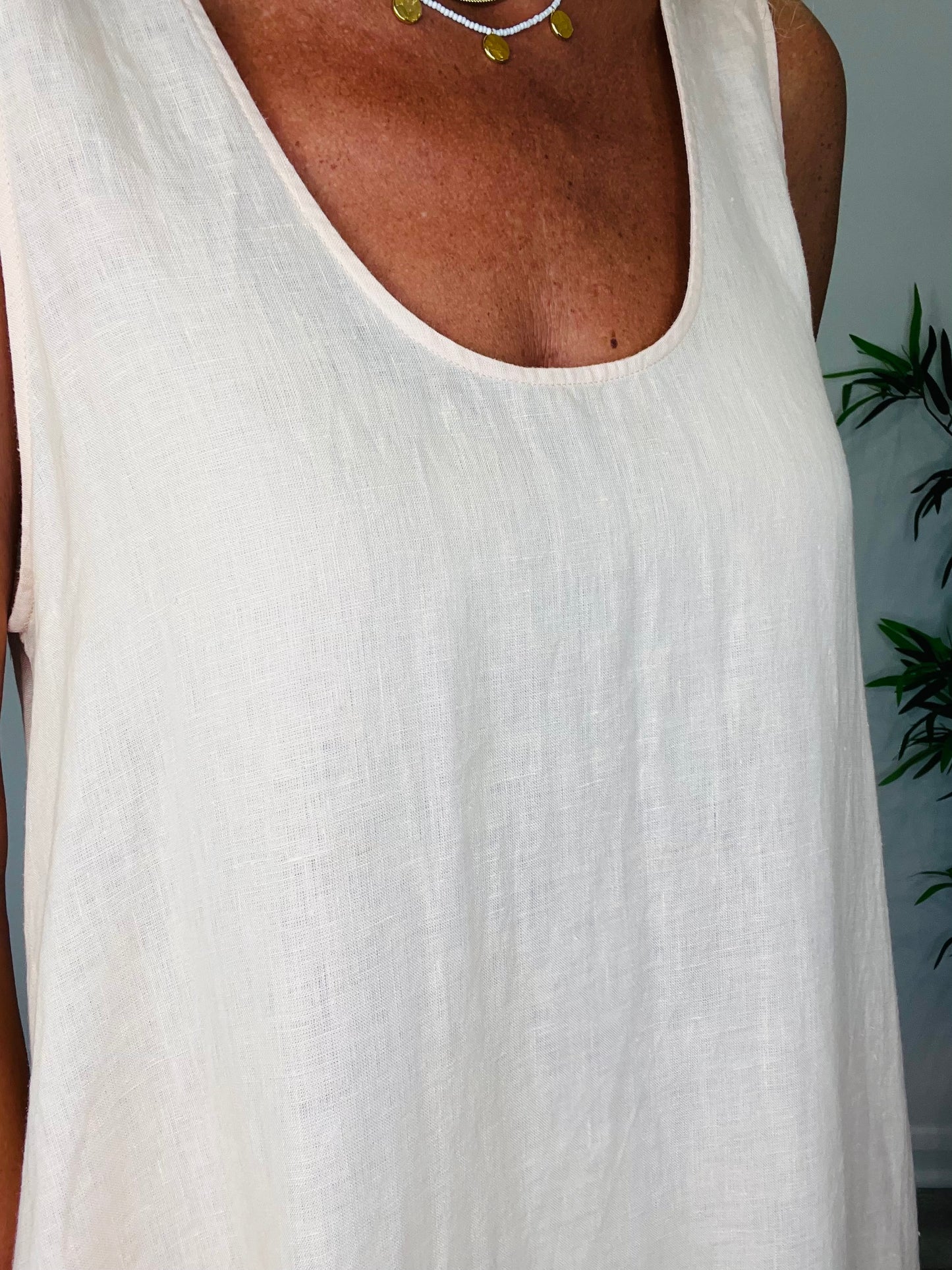 Linen Maxi Dress - Size M
