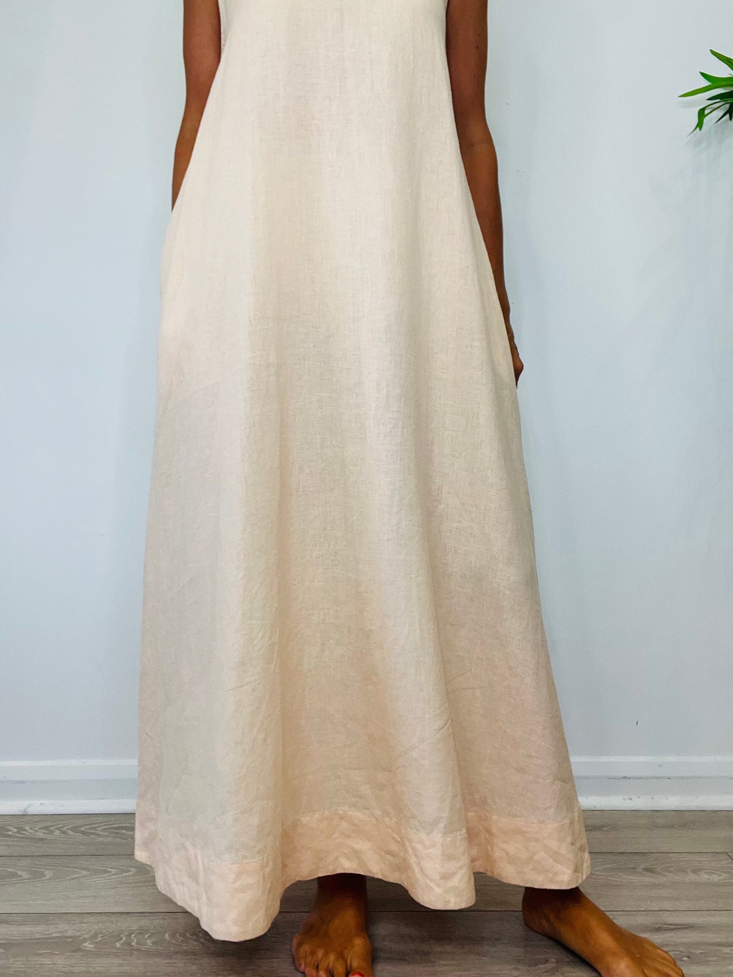 Linen Maxi Dress - Size M