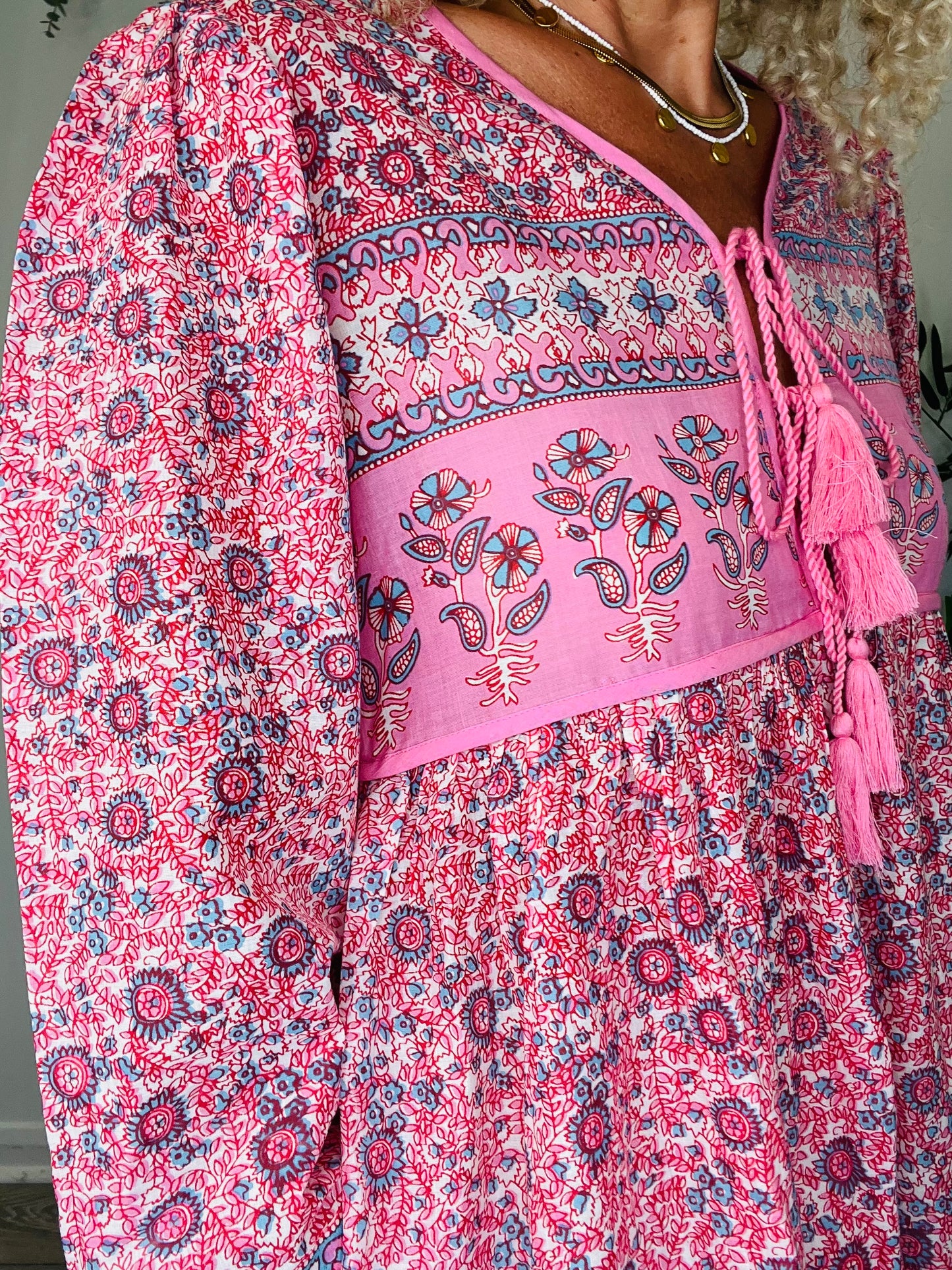 Patterned Cotton Dress - Size M