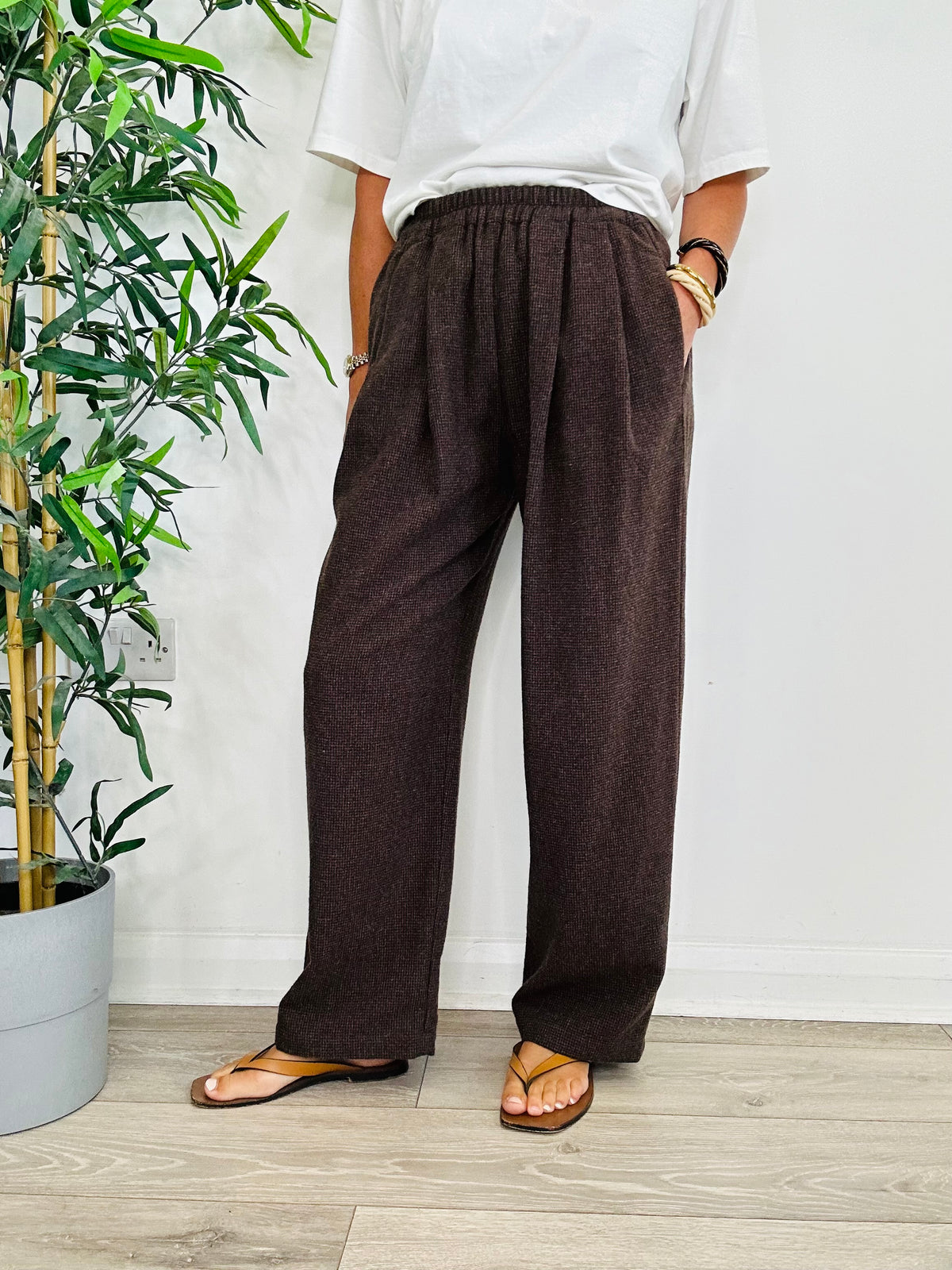 Check Wool Trousers - Size 36