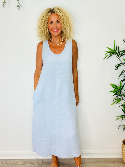 Linen Maxi Dress - Size M