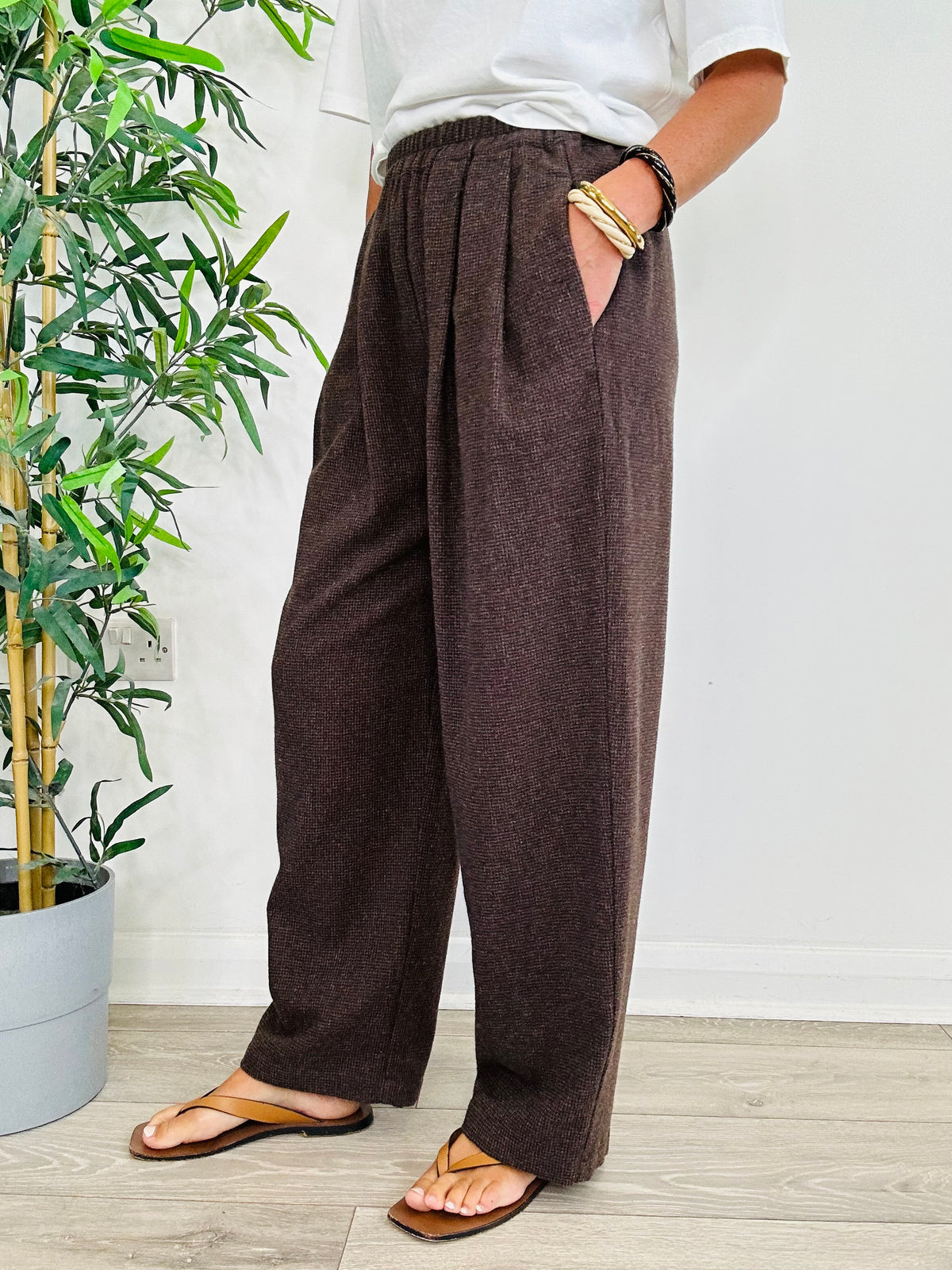 Check Wool Trousers - Size 36