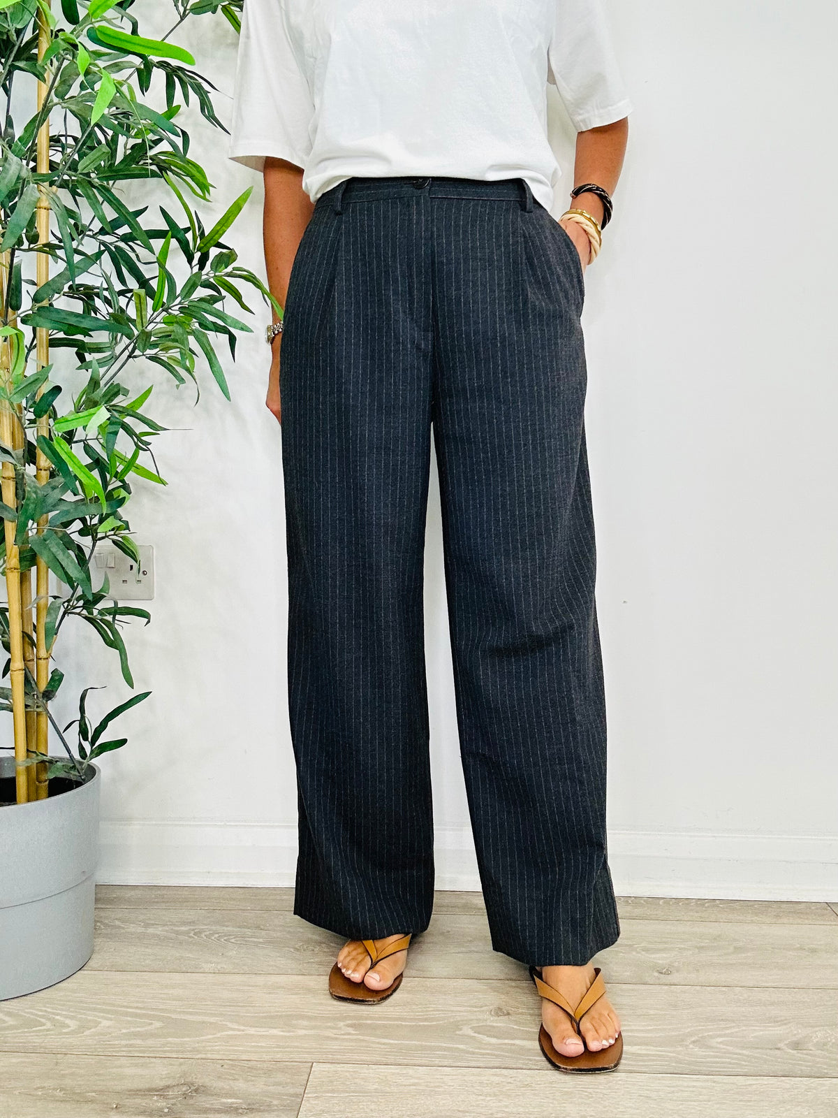 Pinstripe Trousers - Size 8