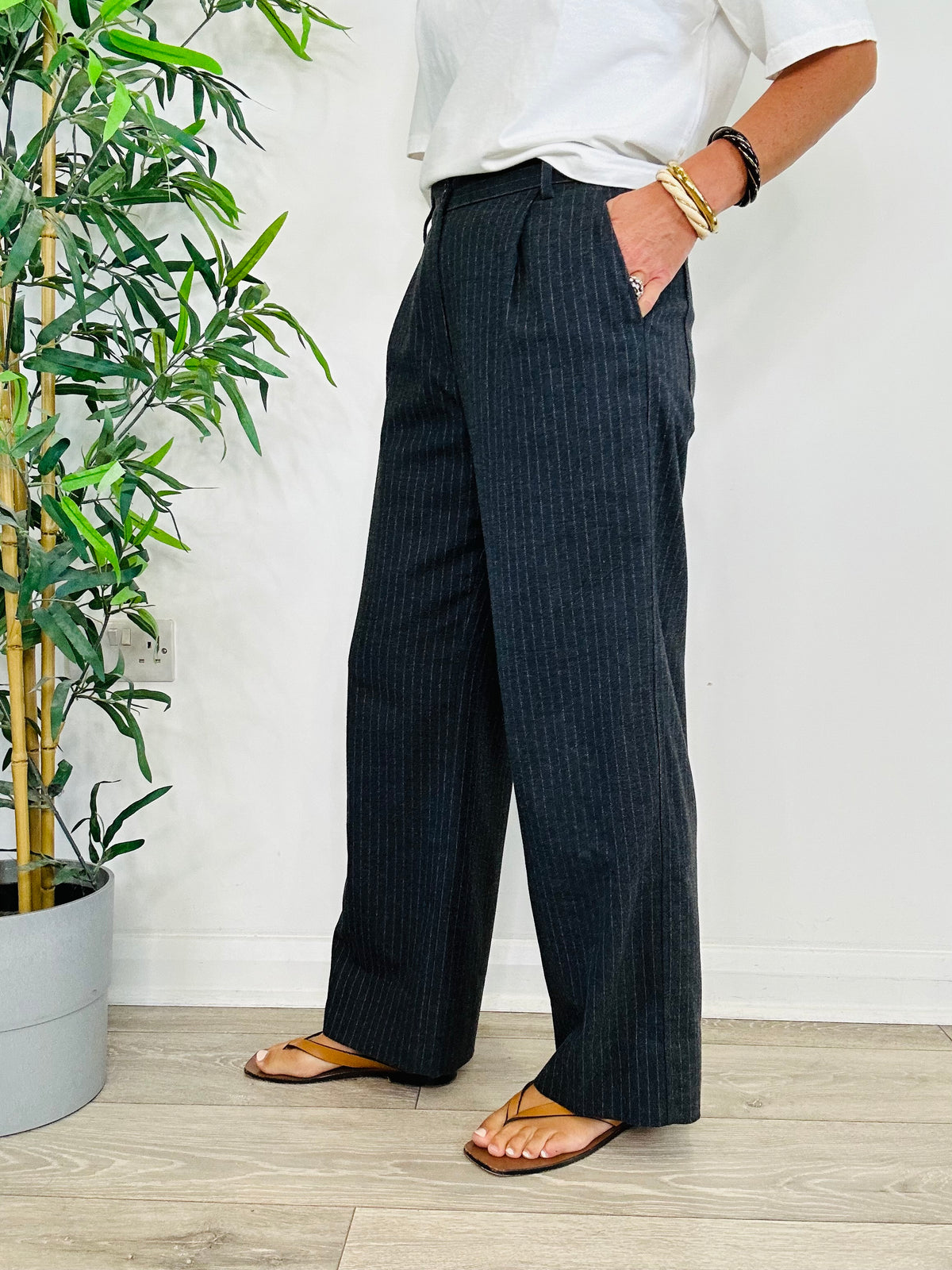 Pinstripe Trousers - Size 8