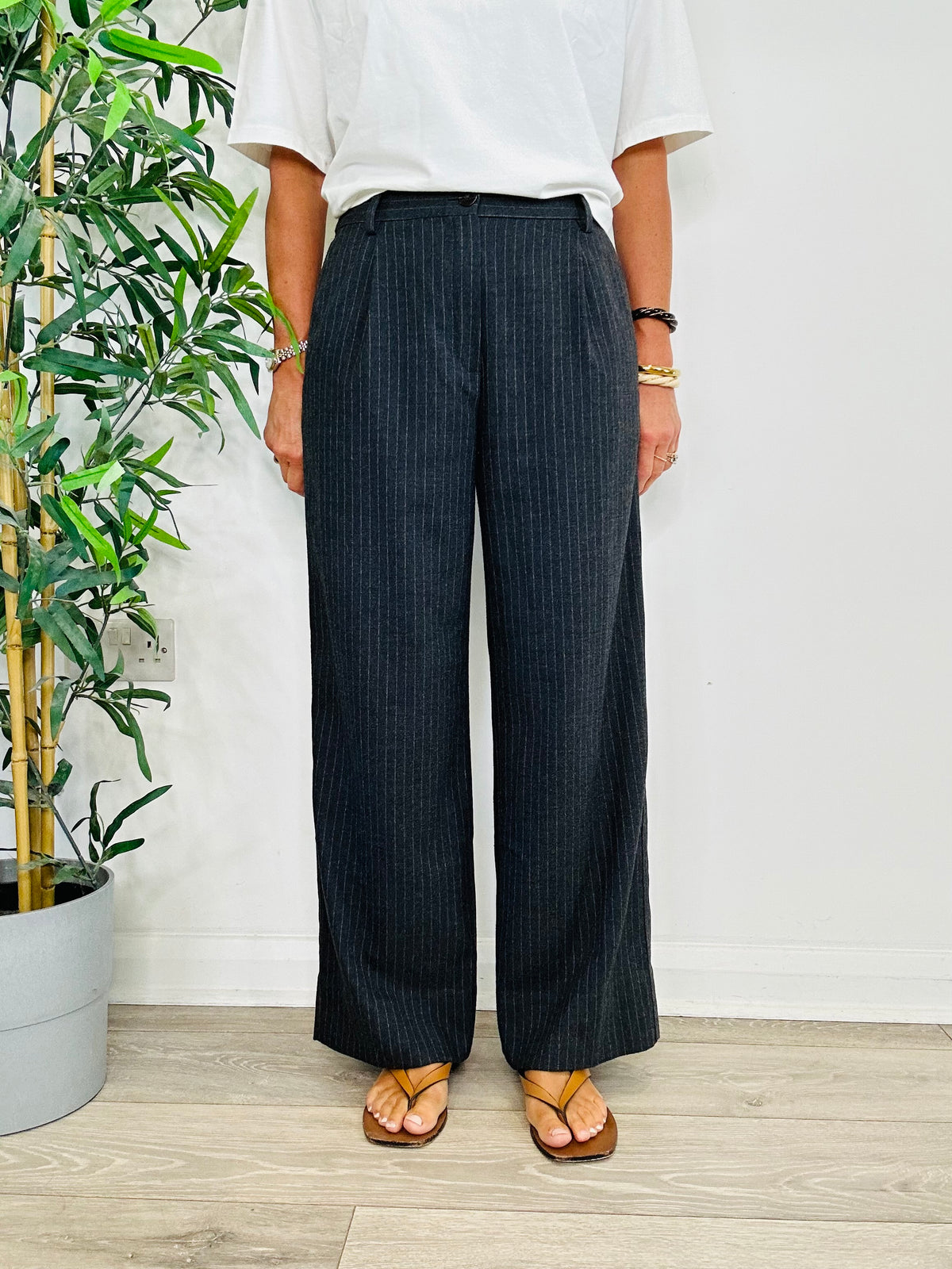 Pinstripe Trousers - Size 8