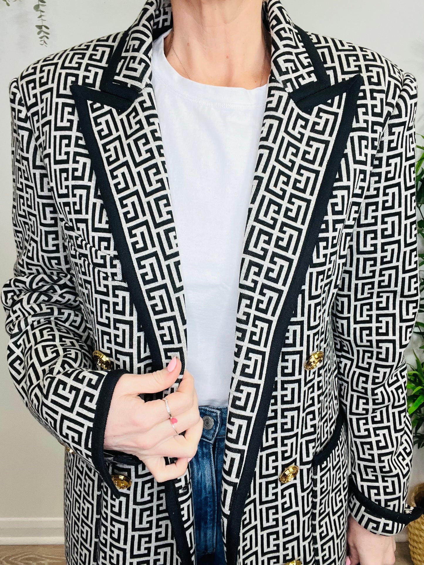 Monogram Double Breasted Blazer - Size 40