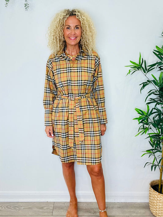 Check Shirt Dress - Size 8