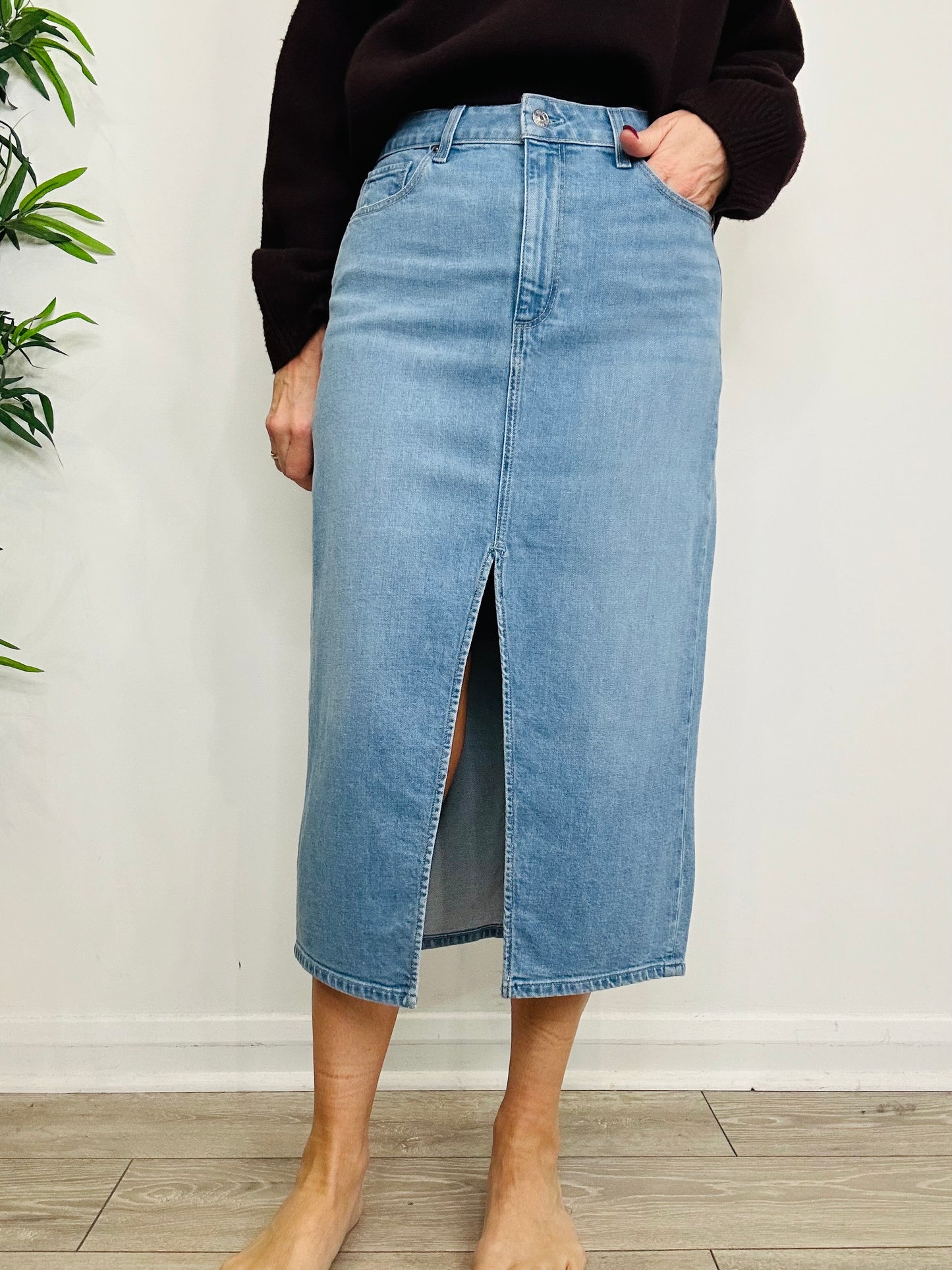Denim Midi Skirt - Size 29