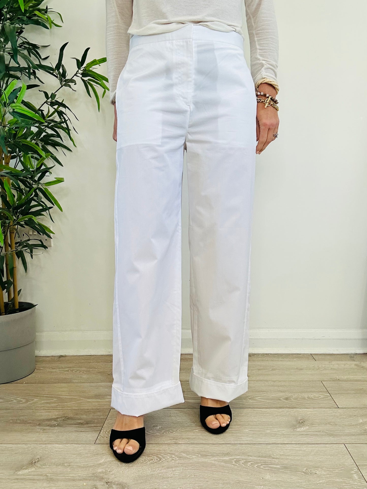 Cotton Twisted Seam Trousers - Size 38