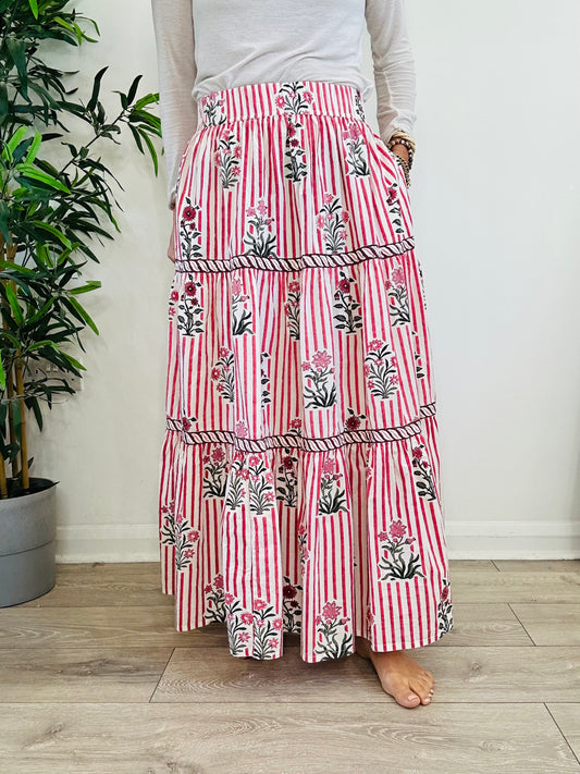 Striped Cotton Skirt - Size M