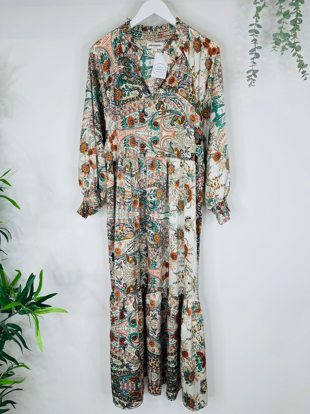 Floral Satin Dress - Size L