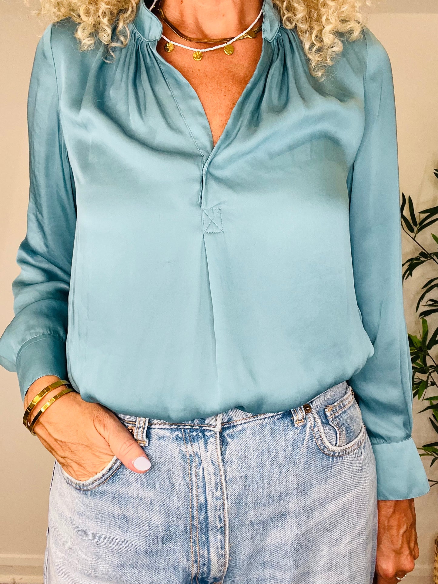 Satin Blouse - Size XS