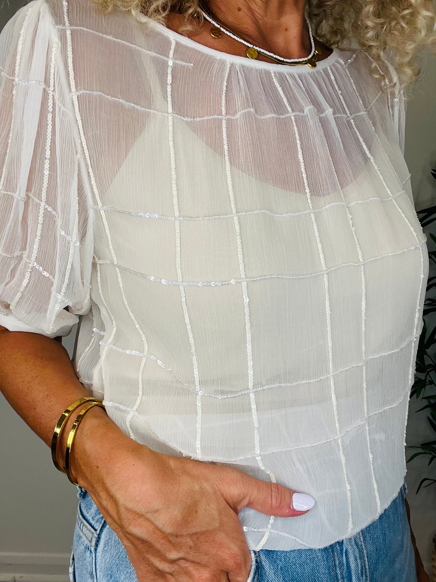 Sequin Top - Size M