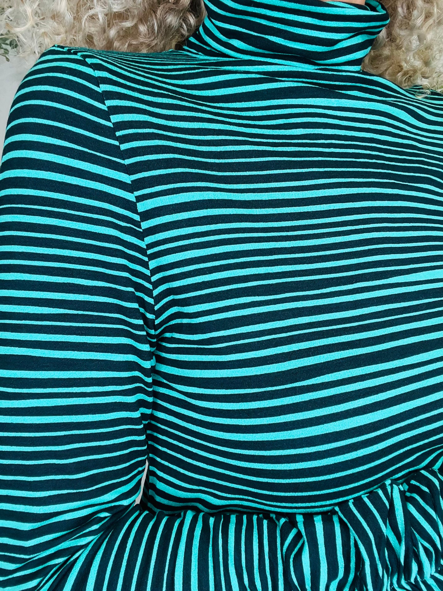 Striped Polo Neck Top - Size S