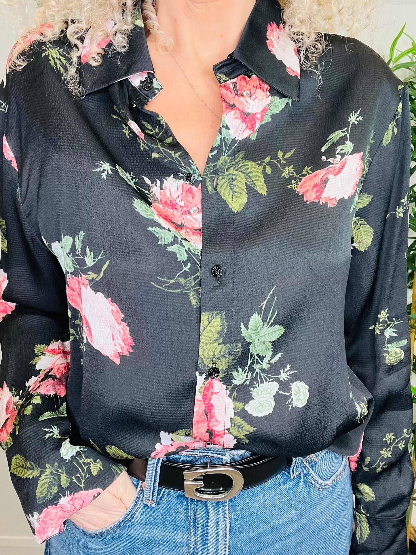 Rose Print Shirt - Size 10