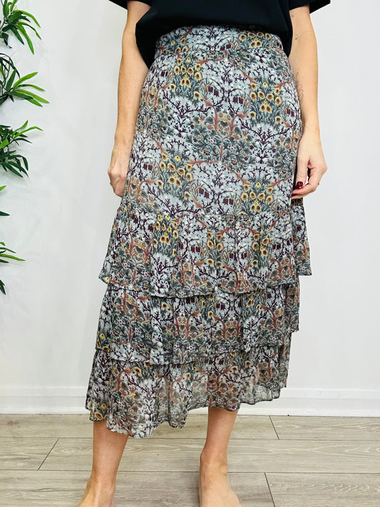 Floral Midi Skirt - Size 2