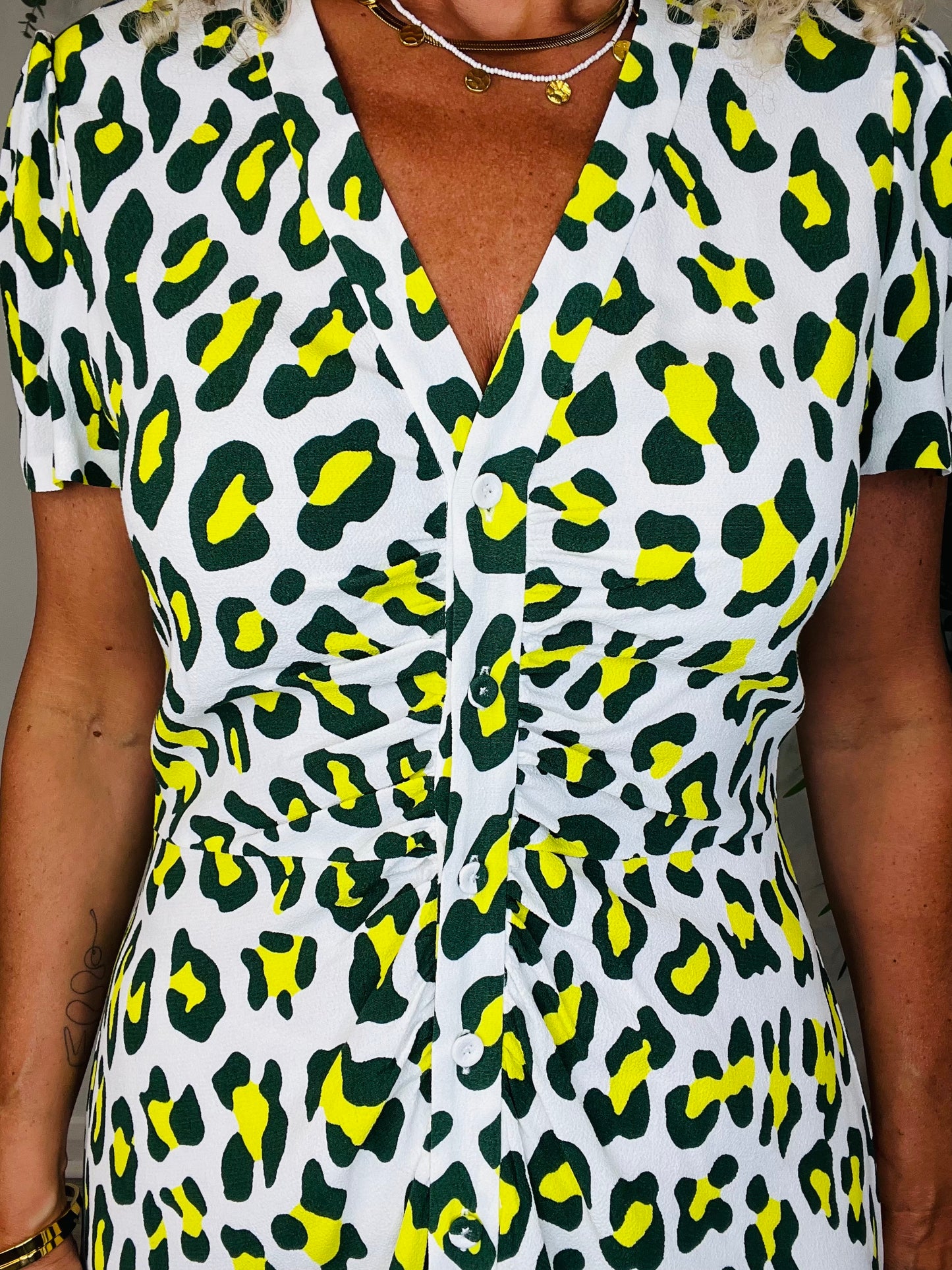 Leopard Print Midi Dress - Size M