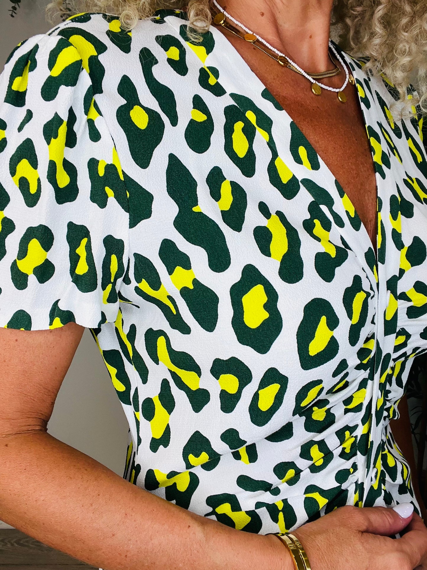 Leopard Print Midi Dress - Size M