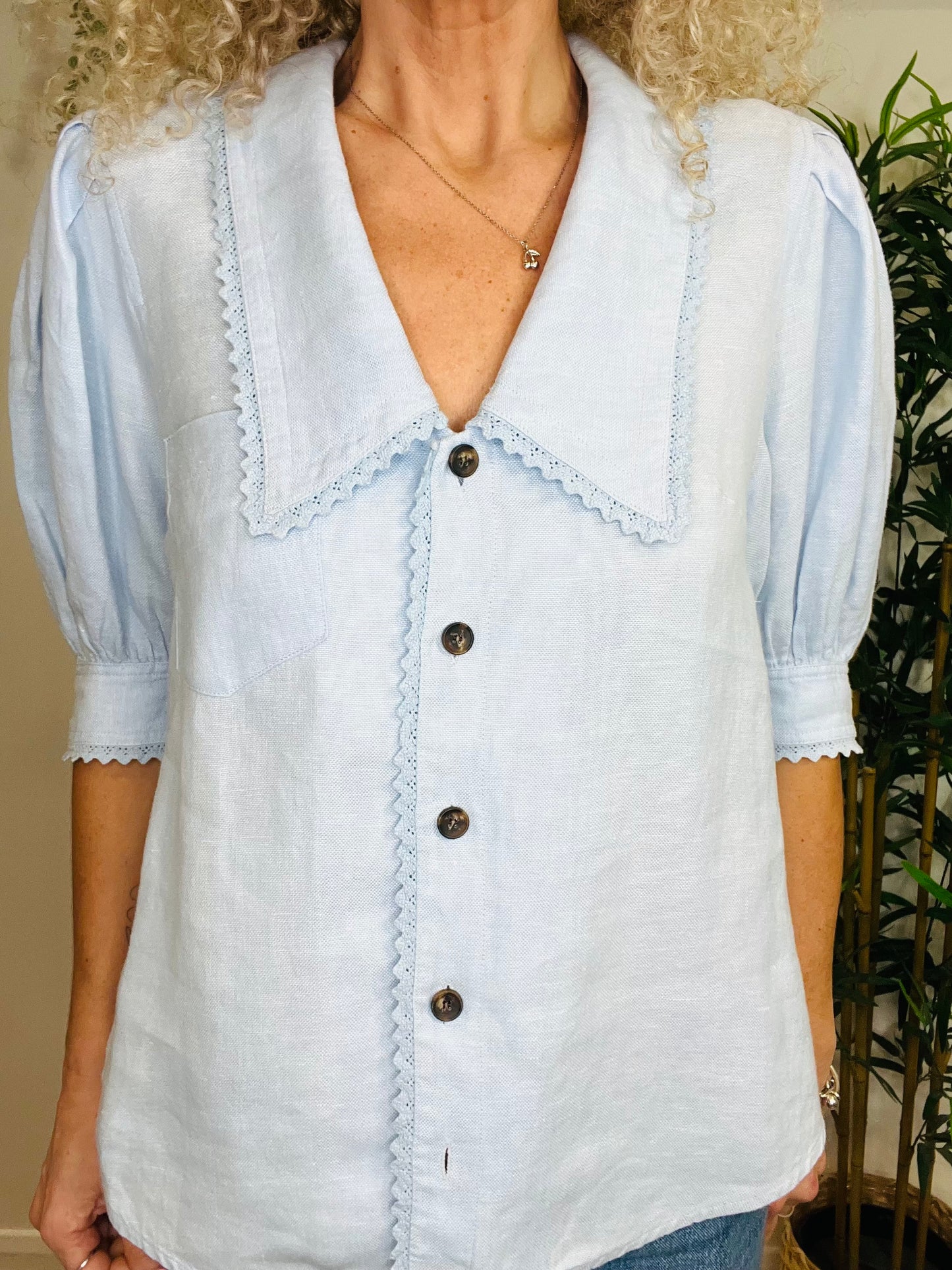 Linen Short Sleeve Shirt - Size 2