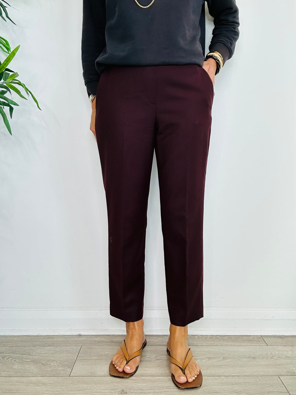Cropped Wool Trousers - Size 8