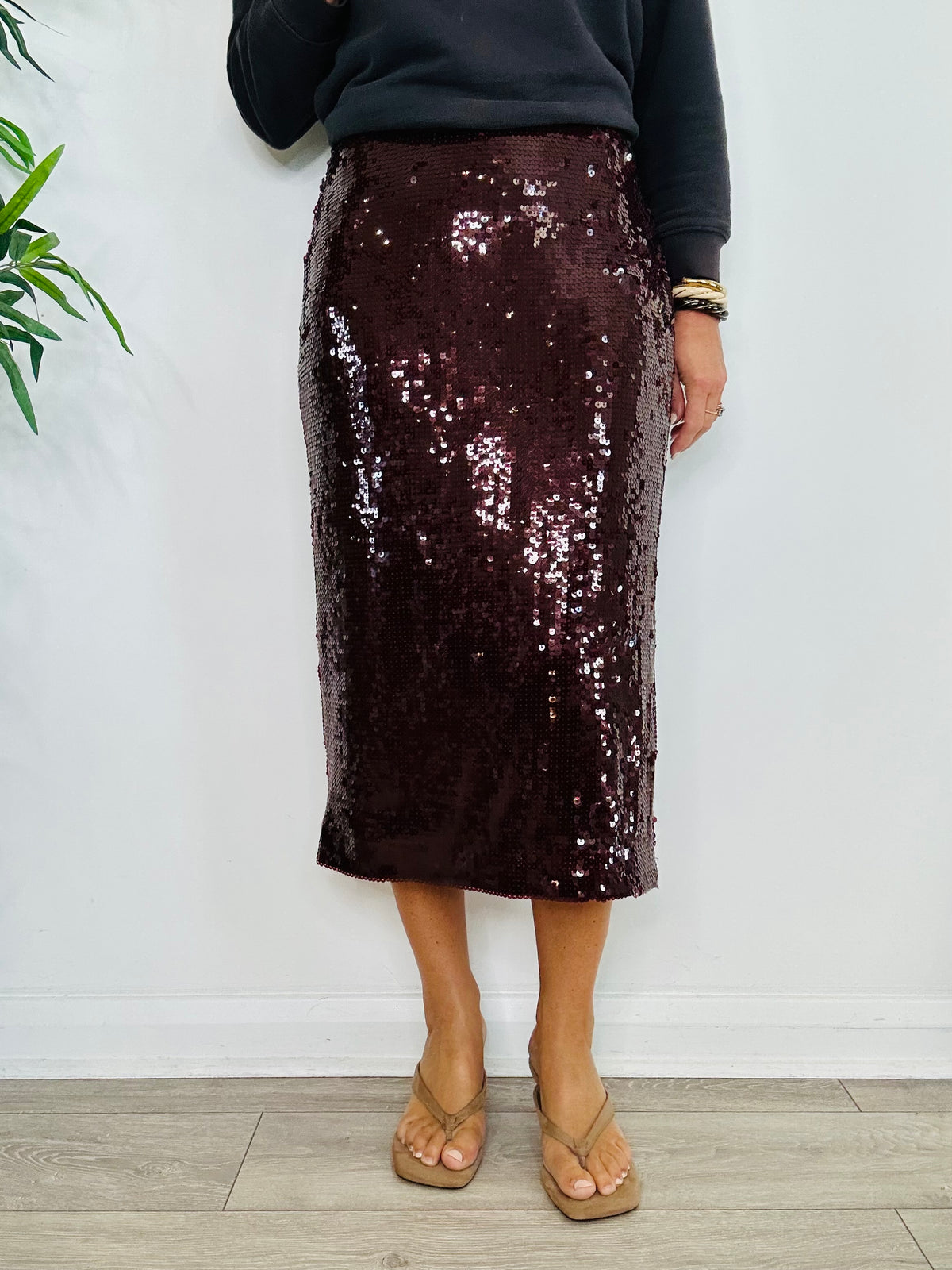 Sequin Midi Skirt - Size S