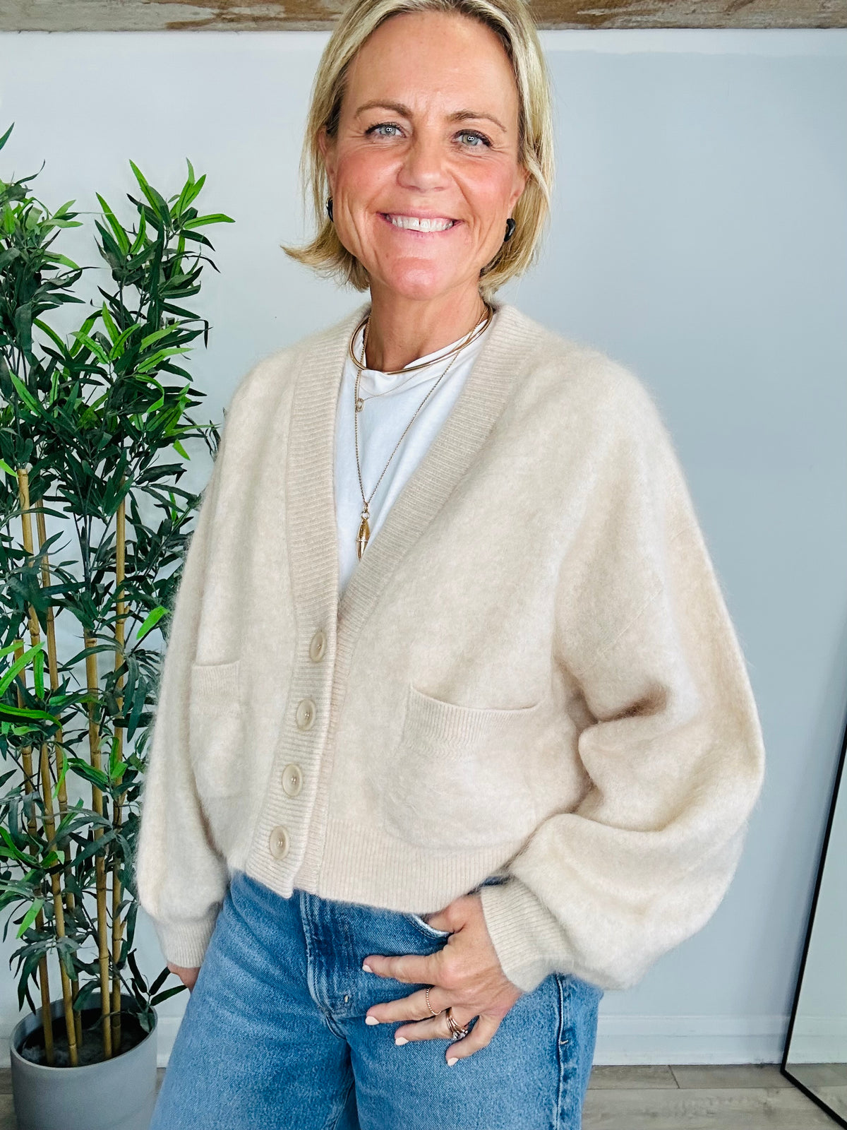 Brushed Cashmere Cardigan - Size 1
