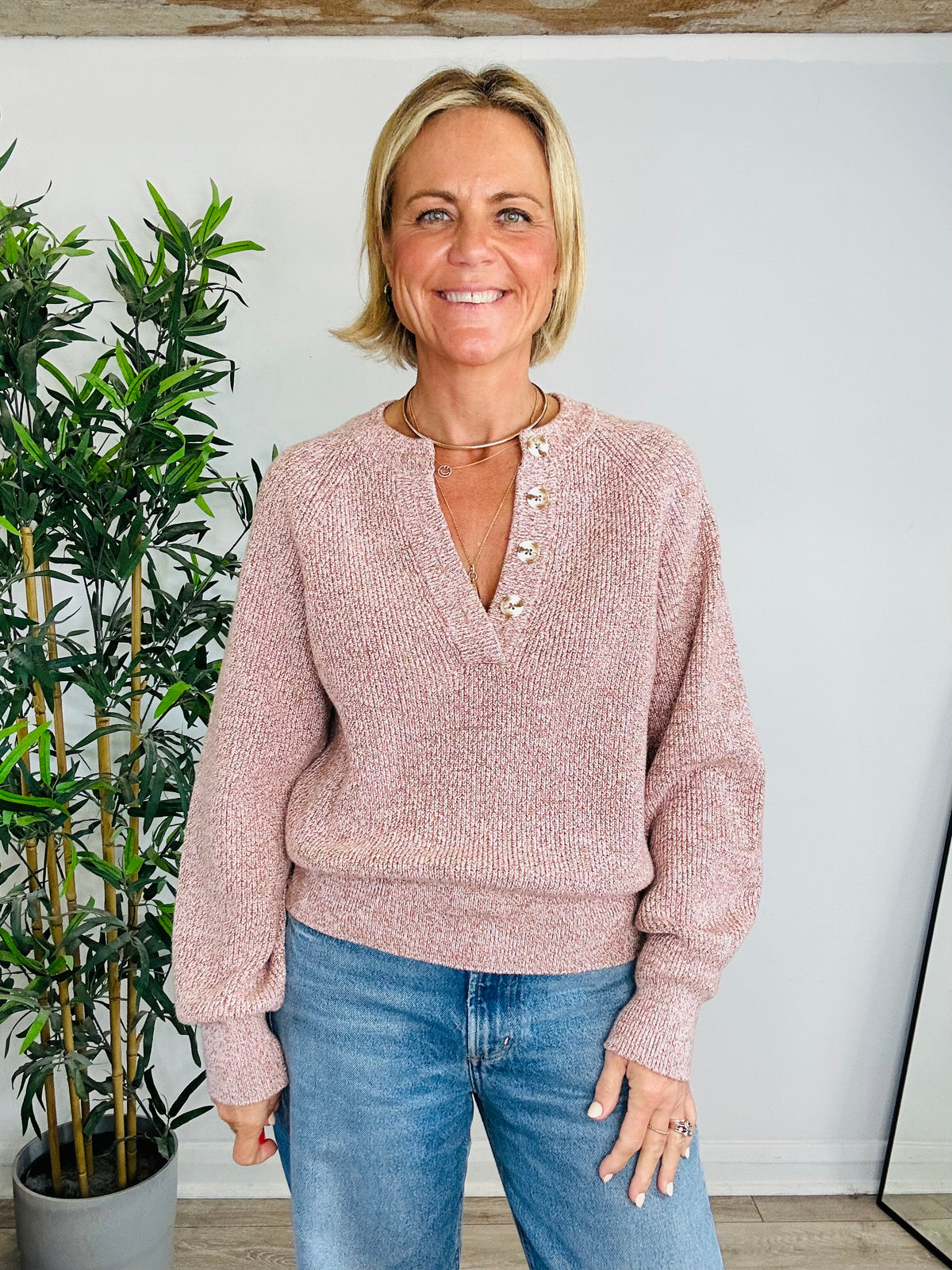 Kennings Half Button Jumper - Size S
