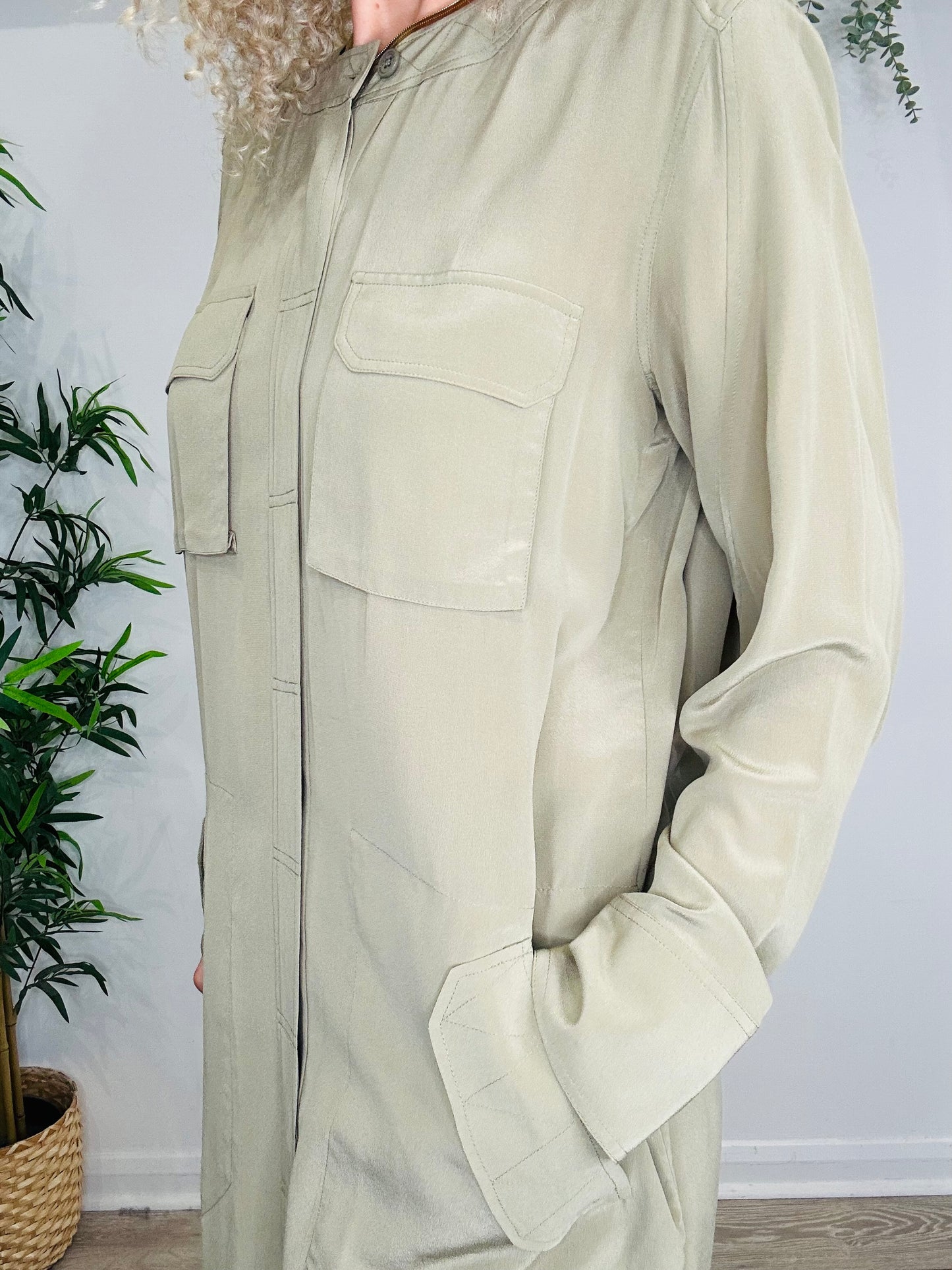 Silk Shirt Dress - Size 12