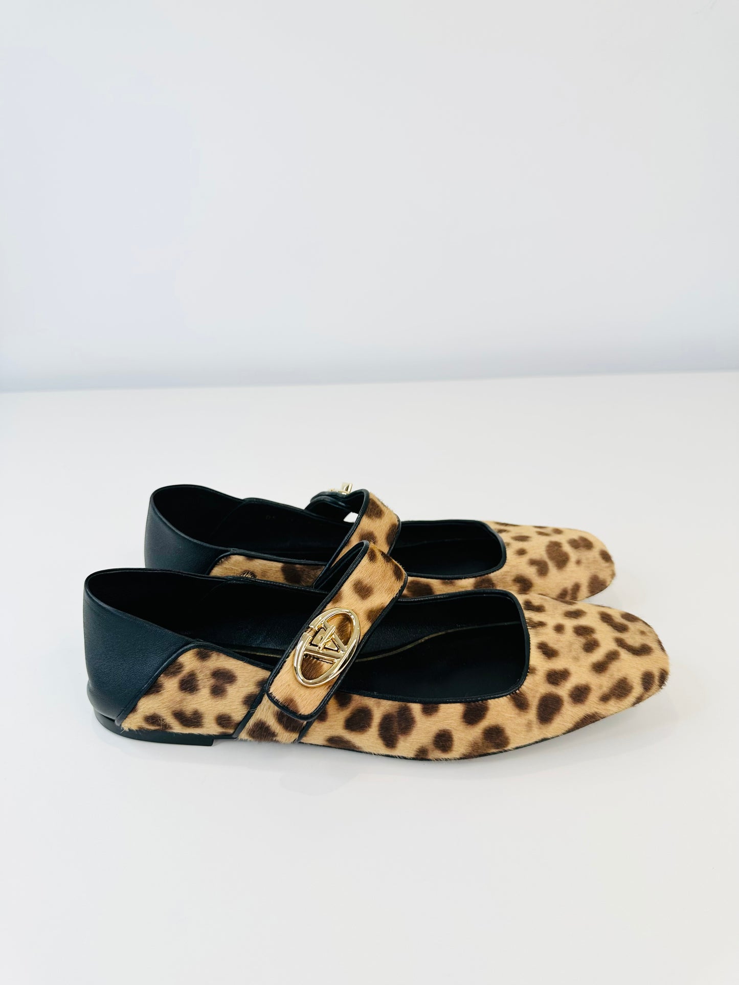 Leopard Print Ponyskin Mary Janes - Size 40