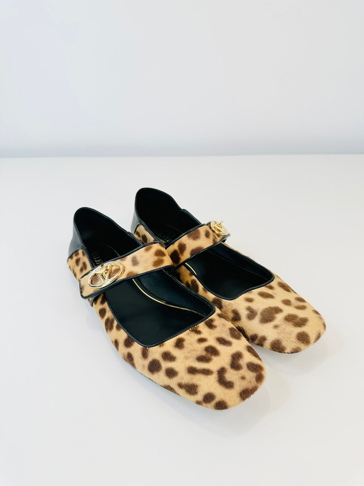 Leopard Print Ponyskin Mary Janes - Size 40