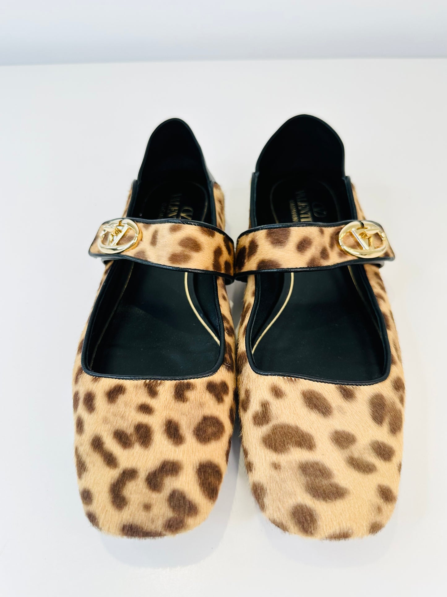 Leopard Print Ponyskin Mary Janes - Size 40