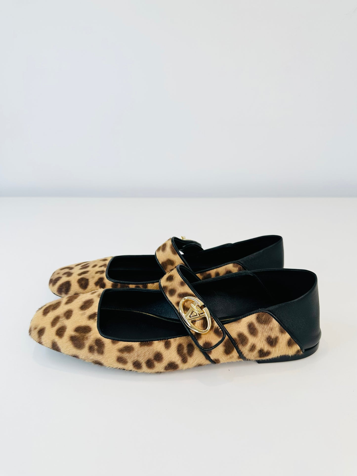 Leopard Print Ponyskin Mary Janes - Size 40