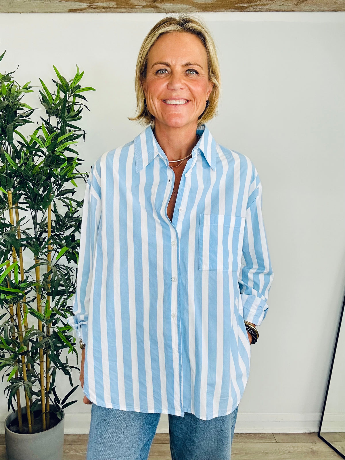 Striped Cotton Shirt - Size M
