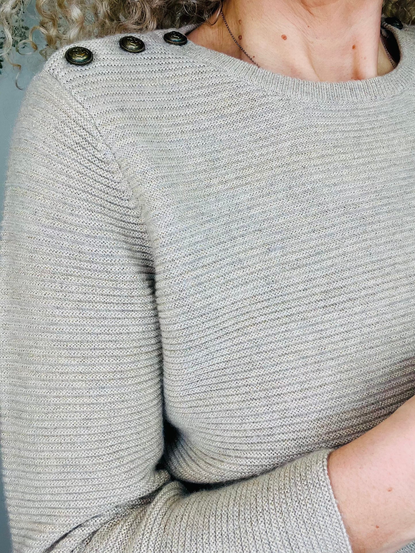 Sparkly Ribbed Jumper - Size XS